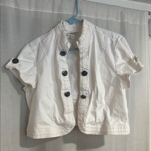 Dress Barn White Short Sleeve Jacket